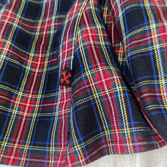 Vintage Y2K Royal Bones Tripp NYC Plaid Blue Red Plaid Mini A-Line Skirt Size M - Picture 12 of 12